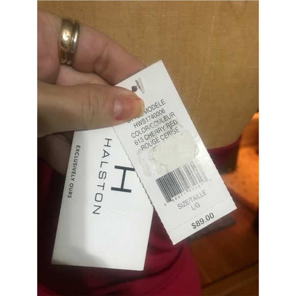 Halston One Shoulder Dress with Attached Belt NWT - Picture 10 of 14